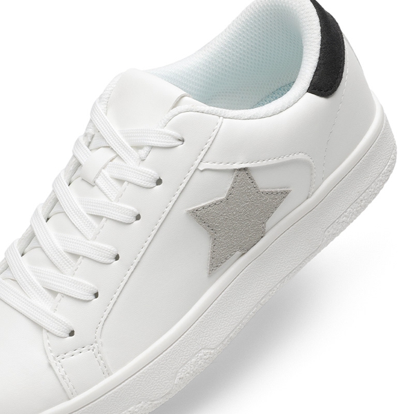 [Bree] Star Low-top Fashion Sneakers - WHITE/BLACK - 7